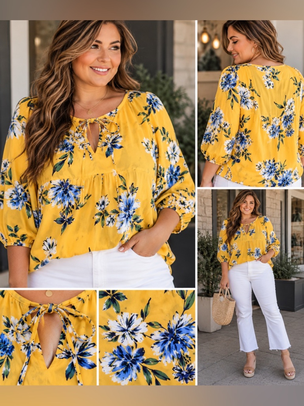 🌼 St. John’s Bay Floral Blouse – Size 1X